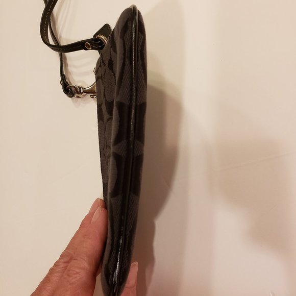 Coach Black Wristlet with Signature Canvas - Picture 10 of 15